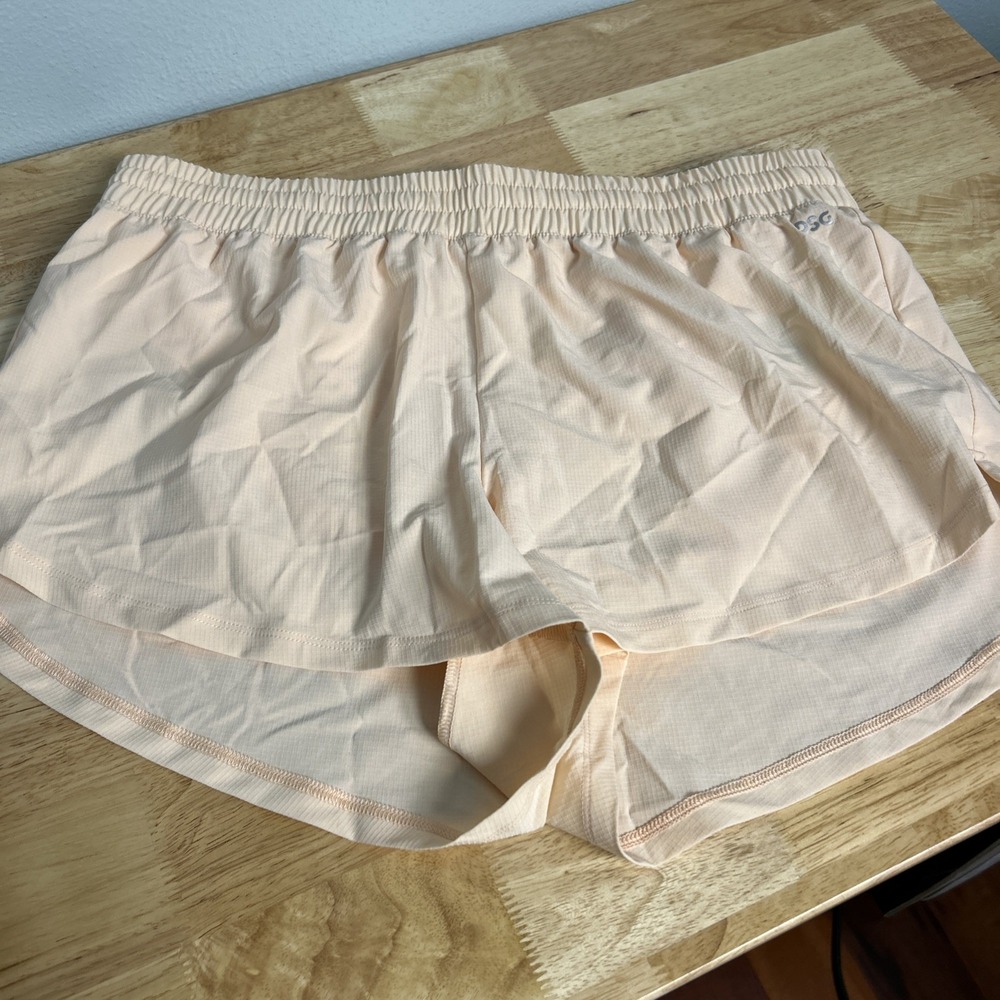 DSG Womens Lined Running Shorts Large 3in Mid Rise Illuminated Peach UV Stride